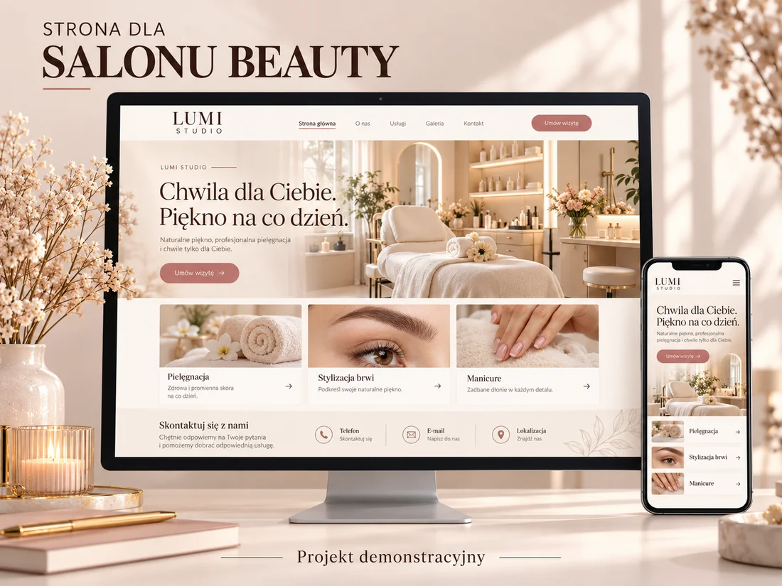 Projekt demonstracyjny strony: Salon beauty