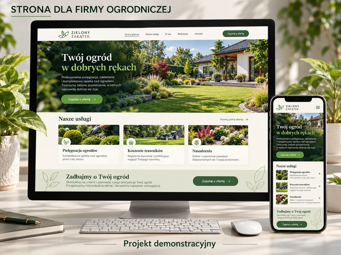 Projekt demonstracyjny strony: Usługi ogrodnicze