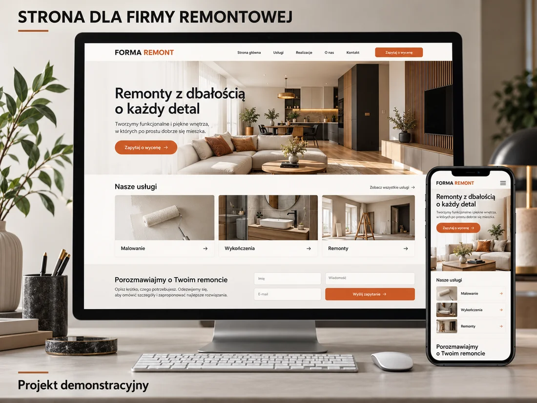 Projekt demonstracyjny strony: Firma remontowa